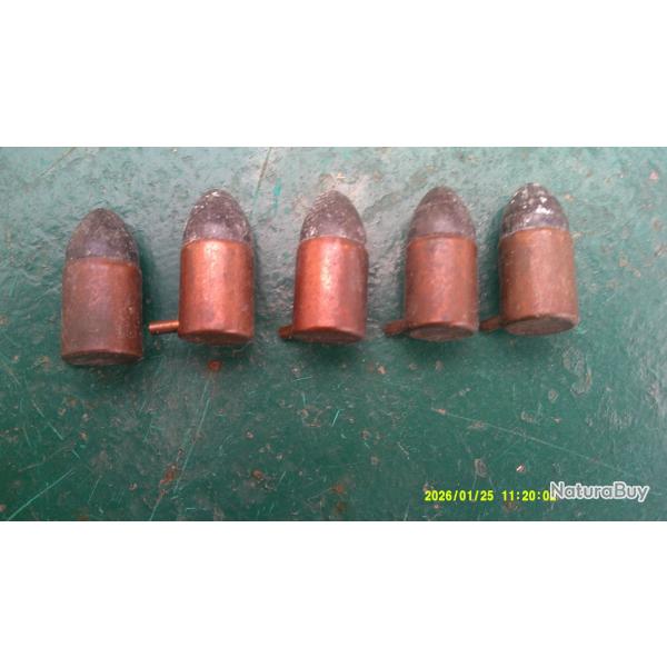 A voir 5 cartouches 12 mm � broche   tr�s bon �tat