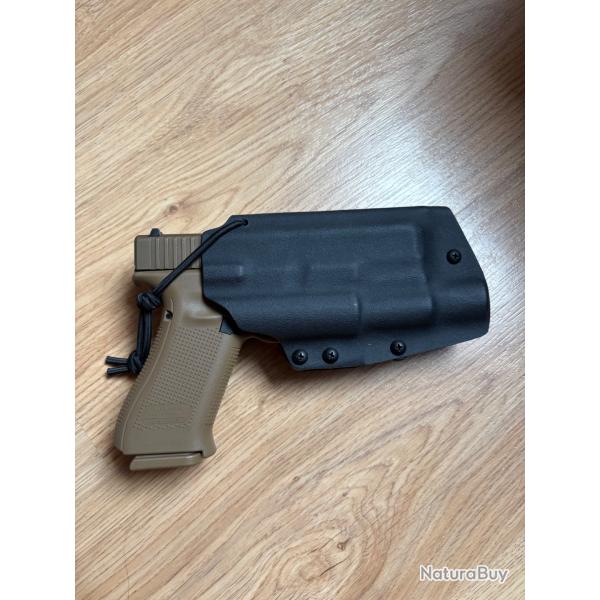 Holster glock 19/19x/45 kydex utilisable avec lampe olight baldr pro r