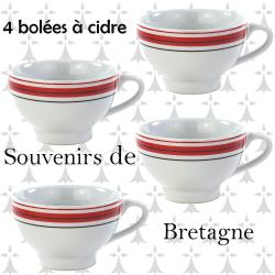 LOT DE 4 BOL&Eacute;ES TRADITION BZH