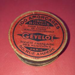 Boite vide amorces chasse ferm&eacute;es Rougis Gevelot N&deg;1022