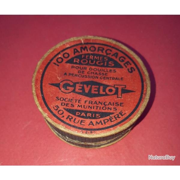 Boite vide amorces chasse ferm�es Rougis Gevelot N�1022