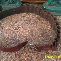 Rare Ceinturon Militaire en  cuir avec cartouchi&egrave;re