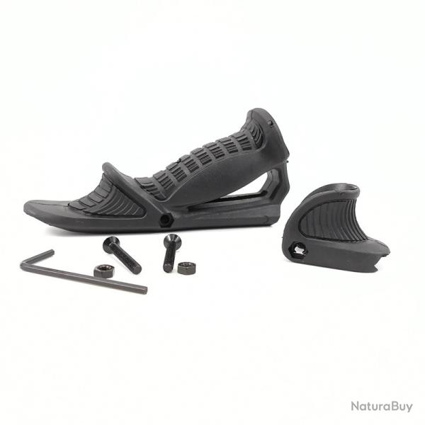 Poign�e Tactique Angulaire PTK & VTS + Handstop Noire pour rail P�catinny