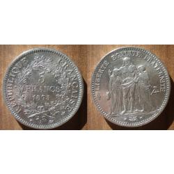 France 5 Francs 1875 Piece Argent Atelier Paris Hercule Franc Hercules