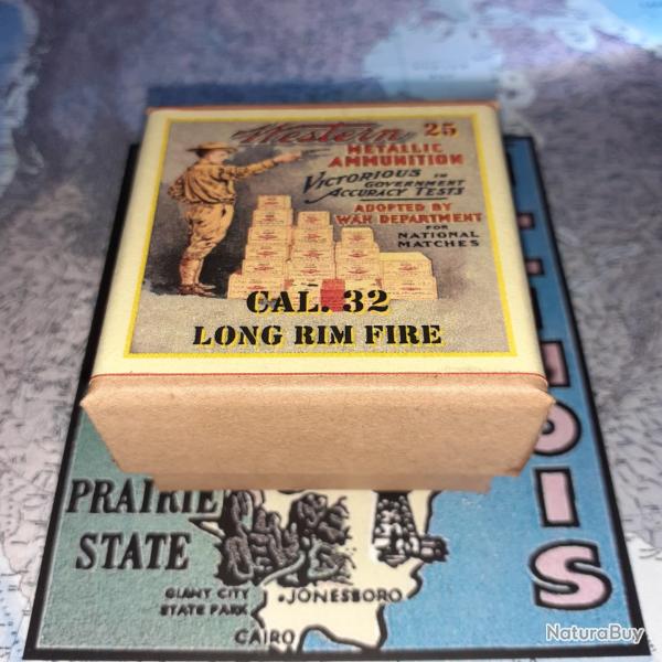 32 Long Rim Fire (Western Metallic Ammunition): Reproduction boite cartouches (vide) WMA 14487429