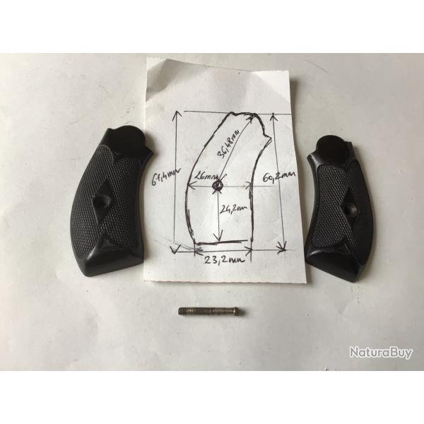 VENDU PAR LE-CUIRASSIER PAIRE DE PLAQUETTES POUR REVOLVER � BROCHE CALIBRE 7 MM