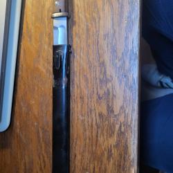 ba&iuml;onnette allemande plaquette bois avec 2 rivets, lame Samson Week-end.avec fourreau noirebel et