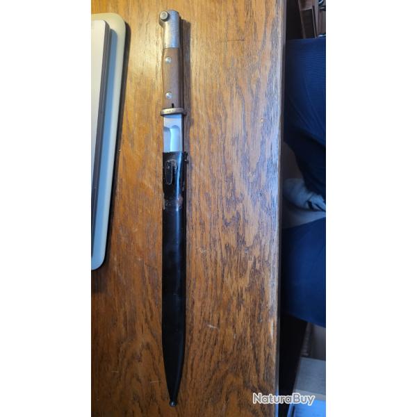 ba�onnette allemande plaquette bois avec 2 rivets, lame Samson Week-end.avec fourreau noirebel et