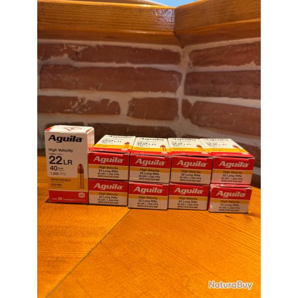 Lot 9 bo�tes Munition 22 LR aguila haute v�locit�