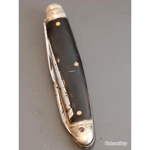 COUTEAU ANCIEN 3 pi�ces, 32 DUMAS, THIERS, XX�me, manche corne.