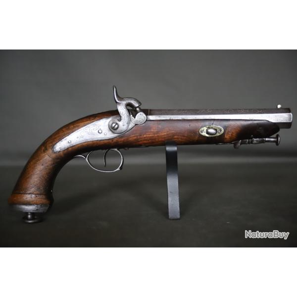 Pistolet d'ar�on � percussion - Espagne, Eibar, dat� 1850