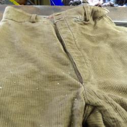 pantalon ersatz Fran&ccedil;ais 14 18 velour cotel&eacute; tardif 1917 premi&egrave;re guerre mondiale bleu horizon