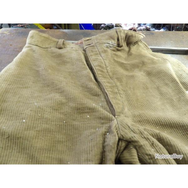 pantalon ersatz Fran�ais 14 18 velour cotel� tardif 1917 premi�re guerre mondiale bleu horizon