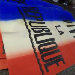 affiche politique post ww2 VIVE LA REPUBLIQUE contre Etat Fran&ccedil;ais pour &eacute;l&eacute;ction de 1945