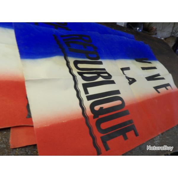 affiche politique post ww2 VIVE LA REPUBLIQUE contre Etat Fran�ais pour �l�ction de 1945
