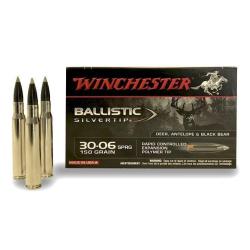 Cartouches WINCHESTER 30-06 SPRG BALLISTIC SILVER TIP Rapid Controlled Expansion Polymer TIP 150GR X