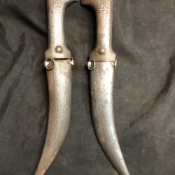 paire de dagues poignards nielle empire ottoman ou iran