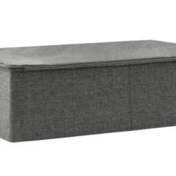 Bo&icirc;te rangement tissu polyester anthracicte 70x40x18 cm pliable avec poign&eacute;e