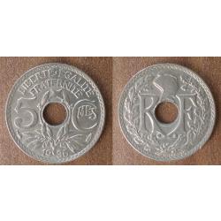 France 5 Centimes 1936 Lindauer Piece Centime En Franc Francs