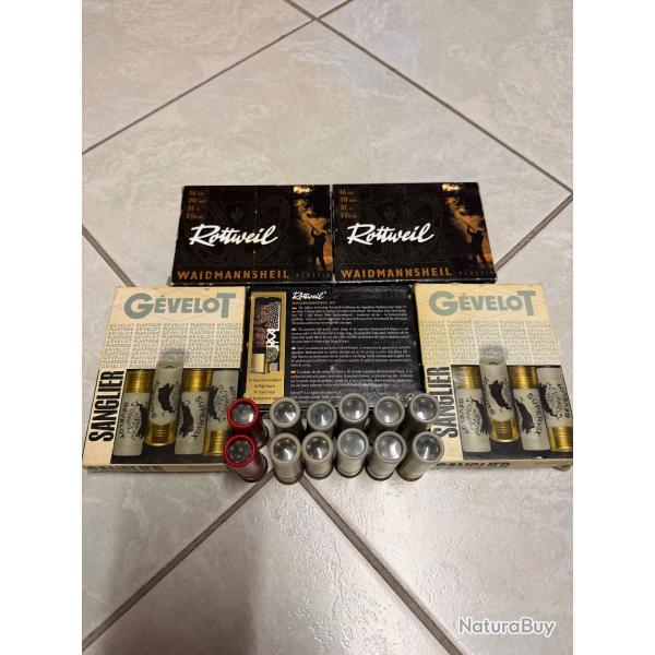 Vends lot de cartouches calibre 16