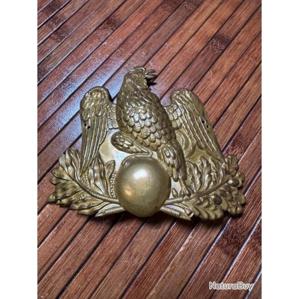 PLAQUE DE LAITON  AU COQ GAULOIS DE SHAKO