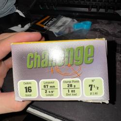 Bo&icirc;te 25 munitions 16x67 Challenge num&eacute;ro 7 1/2
