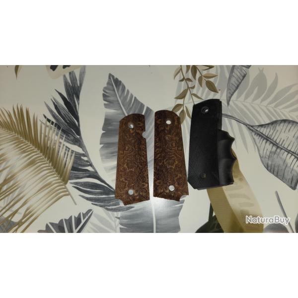 Poign�e bois et caoutchouc 1911