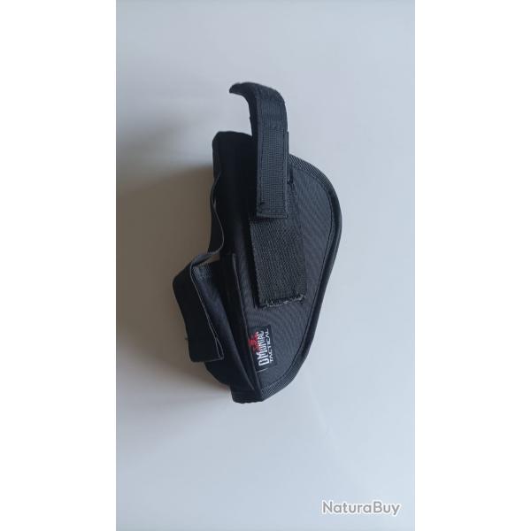 Holster universel pour pistolet et revolver avec porte chargeur en nylon noir