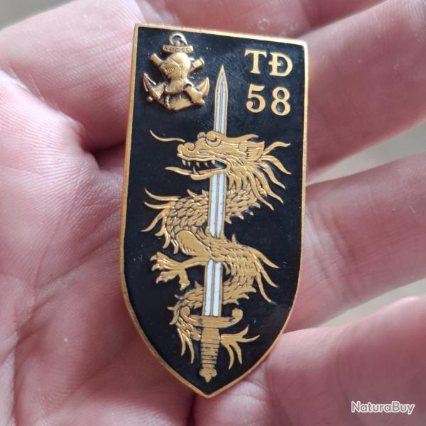 INSIGNE 58 TIEU DOAN BATAILLON INFANTERIE ( PERIODE INDOCHINE )