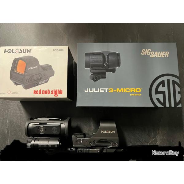 Combo Holosun HS510C+ SIG Juliet3-micro 3x (sans l'arme)
