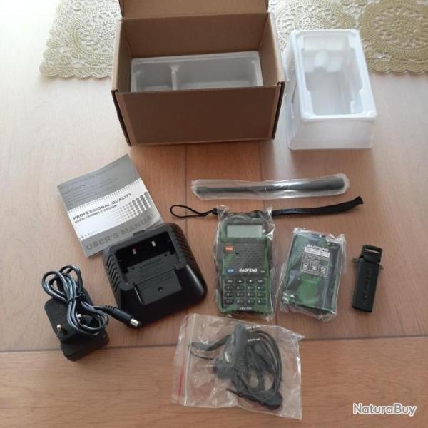talkie walkie baofeng uv-5r plus camo neuf avec ces accessoires