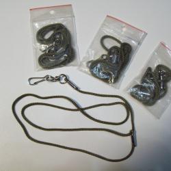 4 cordons pour sifflet nylon kaki avec mousqueton mod&egrave;le arbitre/chasse/ou autre