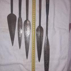 5 Fers de lances sagaies Africaines