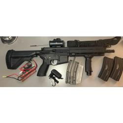 Lot airsoft complet HK416 AEG + accessoires -Tr&egrave;s bon &eacute;tat
