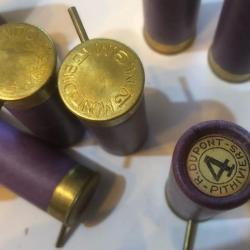 Ancienne Boite d'origine 10 Cartouches Calibre 12 &agrave; Broche Plomb 4 - Armurerie R. Dupont &agrave; Pithivier