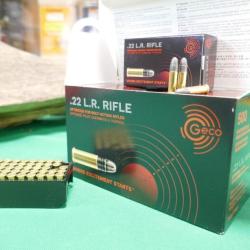 Cartouches 22lr GECO RIFLE pour carabine &agrave; verrou en pack de 500