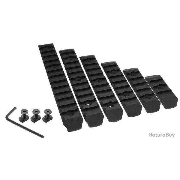Set de 6 Rails M-Lock nylon BO Manufacture 6 Rails M-Lok Noir