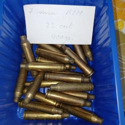22 &eacute;tuis douilles cartouches de 7mm REM remmington pour faire du rechargement perso