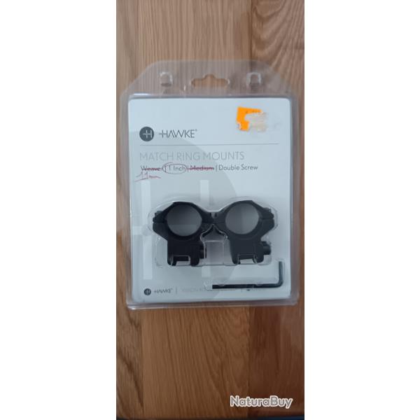 MONTAGE HAWKE MATCH 2 PIECES RAIL 11MM MEDIUM COLLIERS 25.4MM/1"