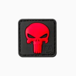 Patch Punisher carr&eacute; Noir/Rouge
