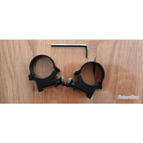 COLLIERS MOYEN MONTAGE FIXE RAIL WEAVER DIAM 30MM