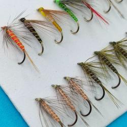 Lot de 23 Mouches "Coq de Le&oacute;n" - Montage Artisanal (Soie G&uuml;termann)