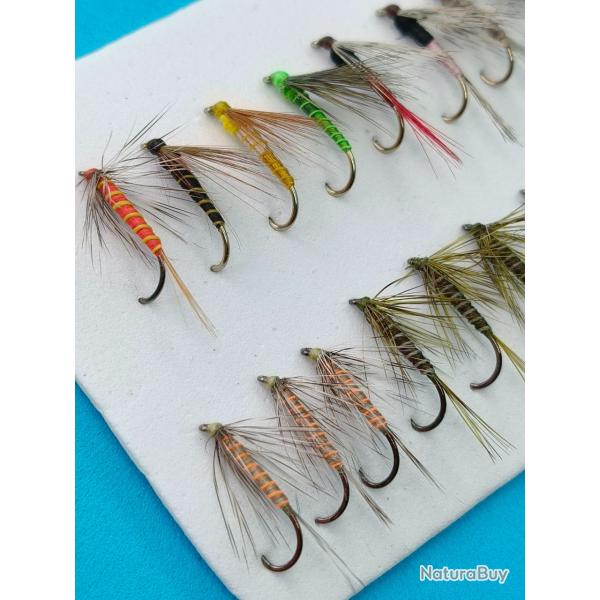 Lot de 23 Mouches "Coq de Le�n" - Montage Artisanal (Soie G�termann)