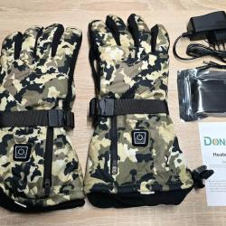 Gants Chauffants Camouflage - Chasse, Aff&ucirc;t, Grand Froid - Rechargeables