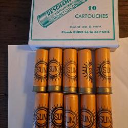 Bo&icirc;te de10  cartouches anciennes cal 12 douilles cartons  SUN  (Italie)