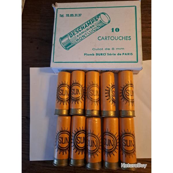 Bo�te de10  cartouches anciennes cal 12 douilles cartons  SUN  (Italie)