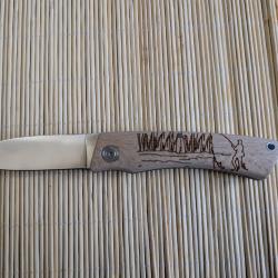 couteau pliant traditionnel manche en h&ecirc;tre