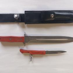 Dague de chasse + couteau+ etui