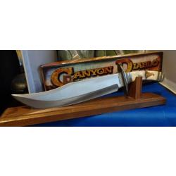 Couteau Brian Wilhoite Canyon Diablo Lame Acier Garde & pommeau en Damas Manche Bois de Cerf