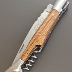 COUTEAU LAGUIOLE PRODUCTION, manche en bois, guilloch&eacute;.